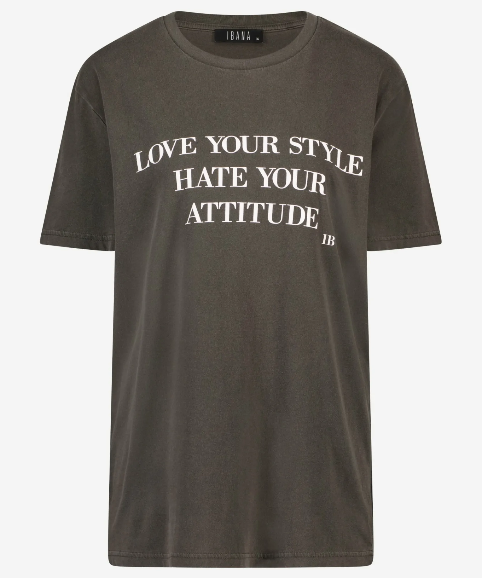 Tee Attitude Vintage Black With White-IBANA New